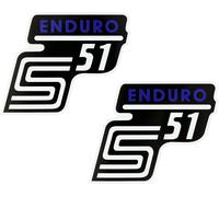 Set: 2x Film adhésif pour Couvercle Latéral "S51 Enduro" - Bleu