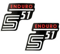 Set: 2x Film adhésif pour Couvercle Latéral "S51 Enduro" - Rouge