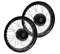 Set 2x Jante à rayons aluminium 2,5x16 compatible avec Simson S51 S50 S70 Schwalbe KR51 Craftride AF23 noir