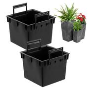 Set 2x Noir 22 L Insert Carré Avec Cache-Pot Prosperplast H 55 Cm Multicolore