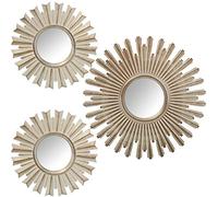 SET 3 ADORNOS PARED MELAMINA BLANCO VIEJO C/ESPEJO °35CM1PZ, °25CM-2PZS