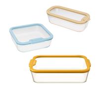 Set 3 boîtes en verre avec couvercles 560, 1370 et 3850 ml compatibles micro-ondes Pebbly