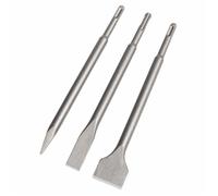 Set 3 burins SDS-Plus 220-250 mm en acier trempé pour perforateur/marteau - ciseau burin pointu burin plat