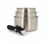 Set 3 casseroles iris en acier inoxydable+poignee induction 16/18 et 20cm