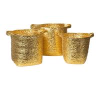 SET 3 CESTOS DORADO FIBRAS