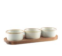 Set 3 coupelles sur plateau en bois