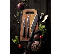 Set 3 couteaux de cuisine lame noire Essentiels Pradel Excellence