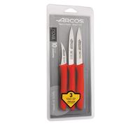 Set 3 couteaux d'office Nova coloris rouge Arcos