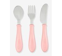 Set 3 couverts d'apprentissage inox old pink TU