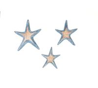 SET 3 ESTRELLAS MADERA AZUL