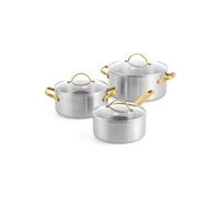 Set 3 faitouts 18/20/24 cm Padova Reserve - Greenpan - Argent - Aluminium Argent