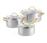 Set 3 faitouts 18/20/24 cm Padova Reserve - Greenpan - Argent - Aluminium Argent