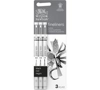 Set 3 feutres à pointe fine - Fineliners - Pointe Noir - Winsor & Newton