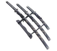 Set 3 Katanas en Bois Lame en Bois Katana Wakizashi Tanto Epee Sabre Katana Japonais Katana Dragon Black Edition Cosplay + Presentoir