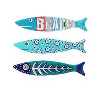 Set 3 Magnets Frigo aimantés, Poissons Thème Mer 6, L 13 cm