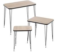 SET 3 MESAS AUX. MADERA/METALNEGRO +72270, REQUIERE MONTAJE_60X37X53+45X37X49+37X29X45CM
