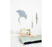 Set 3 peluches infantiles de pared formado por mantarraya azul claro, mini pulpo azul y mini pulpo blanco