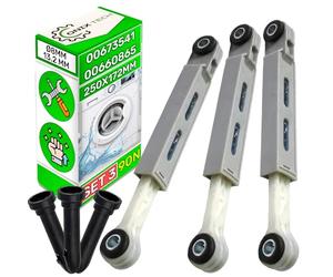 Set 3 Pièces Amortisseur Machine a Laver avec Broches 90N Ø 8 mm/13,2 mm avec code d'origine 00673541 00660865 742719 00742719 pour Bosch pour Siemens pour Balay - Garantie de 5 Ans - ONIX TECH