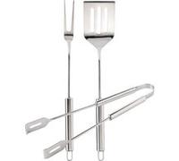 Cook’in Garden - Set 3 Ustensiles en Inox comprenant Spatule, Fourchette et Pince, Accessoires Robustes pour Barbecue et Plancha, Idéal Cuisine Extérieure Terrasse Jardin