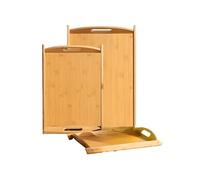 Cheffinger Set 3 Plateaux pour Repas en Bambou Naturel Ultra Durable Résistant