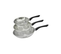 Set 3 poêles 20 24 et 28 cm en inox Geneva Fackelmann