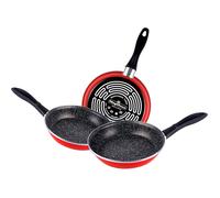 Set 3 Poêles à frire 20-24-28cm, Induction, PIERRE Non Adhérente sans PFOA Magefesa K2 Rojo Rouge 53549