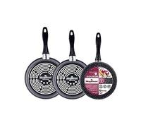 Magefesa Lot de 3 poêles à frire K2 Granssaso – Acier émaillé vitrifié, Induction 24/26/28 cm