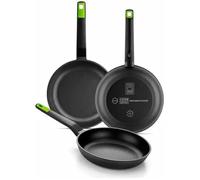 Set 3 Poêles Bra Gastro A841202 - Acier Inoxydable - Anti-Adhésif - Gaz - 20-22-28 Cm