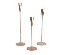 SET 3 PORTAVELA METAL DORADO