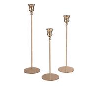 SET 3 PORTAVELA METAL DORADO