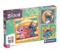 Clementoni - Puzzle Enfant 3X48 Pièces Disney Stitch Walt Disney - Fabriqué en Italie, 25062