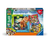 Set 3 puzzles x 49 pièces Ravensburger Paw Patrol Pat'Patrouille Pattes, Griffes et Rugissements ! Le film Mission Dino