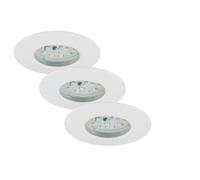 Set 3 Spots BRILONER encastrables LED Fixe PVC/Blanc