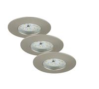 Set 3 Spots BRILONER encastrables LED Fixe PVC/Nickel Mat