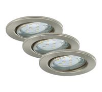 Set 3 Spots Encastrable LED BRILONER GU10 3W 250lm Nickel