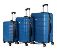Set 3 valises 36-67-98 litres ABS avec 4 roulettes Bleu Royalty Line RLLTS18705-