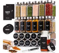 Set 36pcs - Deco Haus pots à épices avec couvercle en acier inoxydable-Set avec étiquettes, entonnoir, brosse de nettoyage, marqueur-120 ml, 10,5x4,3cm
