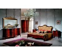 Set 3pcs Chambre à coucher Garniture Lit 2x Table de nuit Baroque Meubles italiens Nouveau
