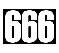 set 3x Autocollant sticker voiture moto porte numéro chiffre course 666 blanc logo 3532