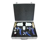 Set 3x Pistolet HVLP Peinture Avec Réducteur 1/4" Valise Manomètre