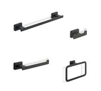 SET 4 ACCESSOIRES DE SALLE DE BAIN EN ACIER NOIR MAT ATENE