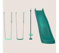 Set 4 Agrès Avec Face À Face Et Toboggan Pour Portique Cocoon Vert TU