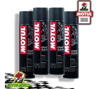 Set 4 Bouteilles Aérosols 400 ML MOTUL C1 Dégraissant Chaîne de Nettoyage Moto