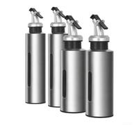 Set 4 Bouteilles pour sauce Acier avec Fenêtre Set 4 Bouteilles