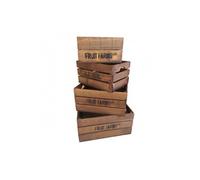 Set 4 cageots en Bois de Sapin - Tailles différentes - Bois
