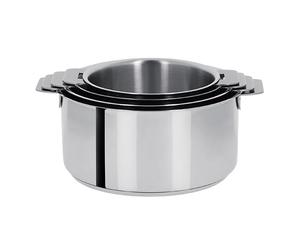 Set 4 casseroles inox Mutine sans manche 14, 16, 18 et 20 cm Cristel