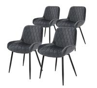 ML-Design Lot de 4 Chaises Salle à Manger avec Dossier et Accoudoirs, Anthracite, Siège en