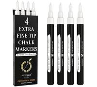 Set 4 Feutre Blanc Effacable Pour Tableau Noir Pointe Extra Fine 0 7mm Feutre Craie Effacable Tableau Noir Stylo Craie Blanc