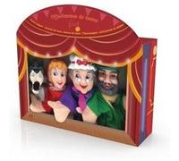 cavernedesjouets Lot 4 marionnettes a Main 30 cm Le Petit Chaperon Rouge - Personnages Conte - pour Theatre Enfant - Set Jouet educatif et Carte