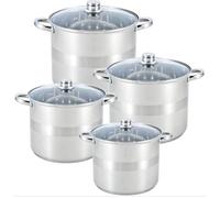Set 4 marmites inox 6L/8L/10L/12L - tous feux (induction) et lave-vaisselle